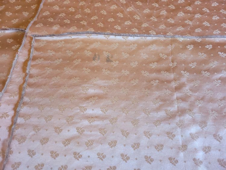 6 pink lampas presentation samples, late 19th century