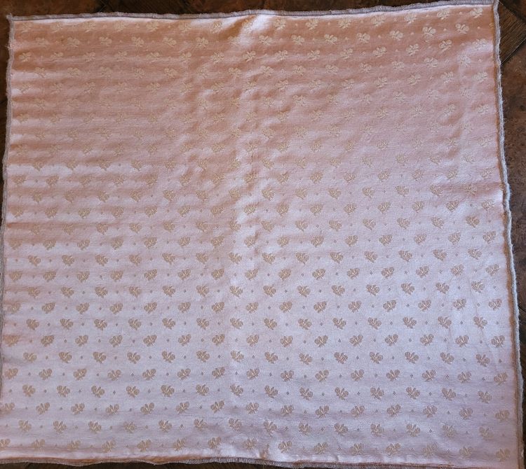 6 pink lampas presentation samples, late 19th century