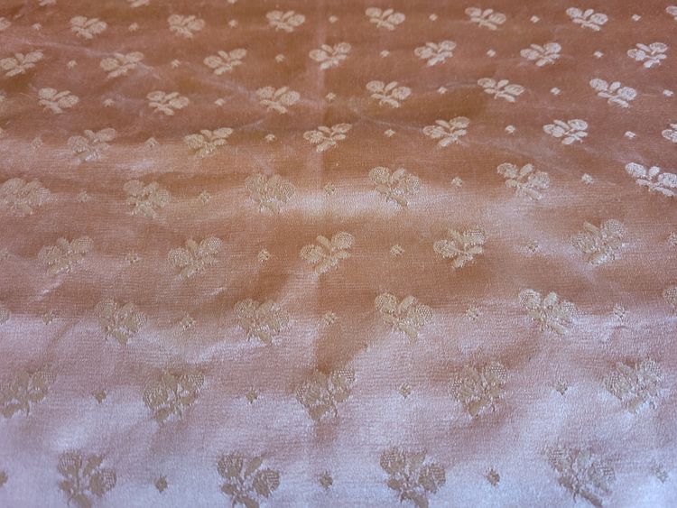 6 pink lampas presentation samples, late 19th century