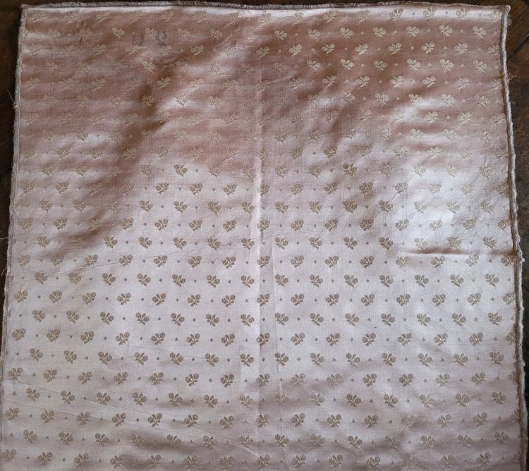 6 pink lampas presentation samples, late 19th century