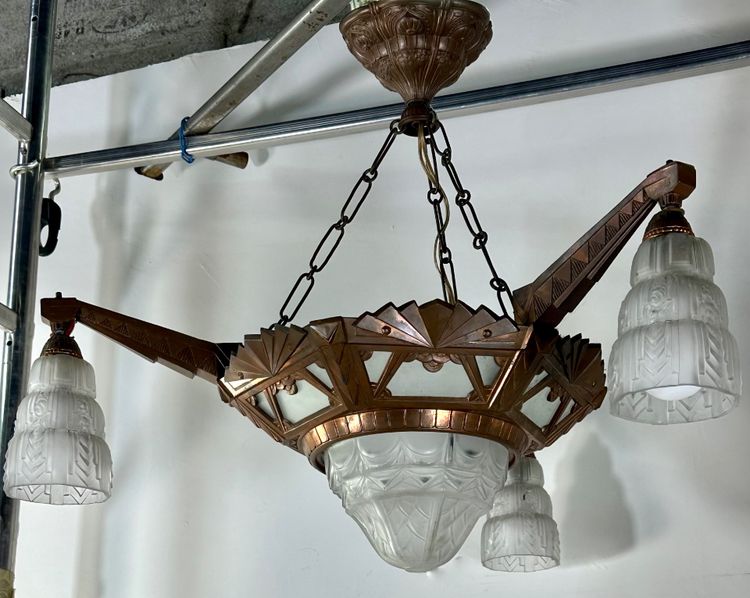 Art Deco 4-light chandelier, 1930