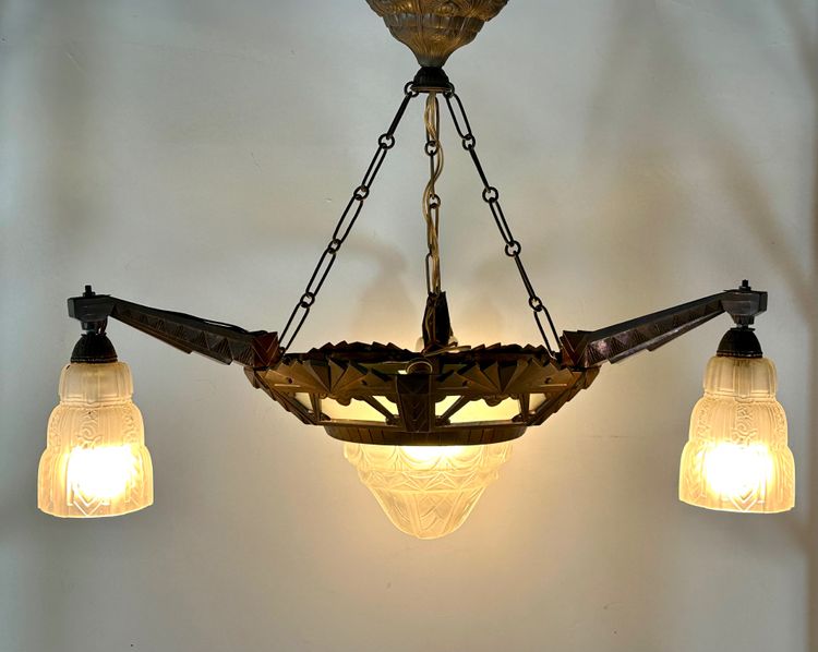 Art Deco 4-light chandelier, 1930