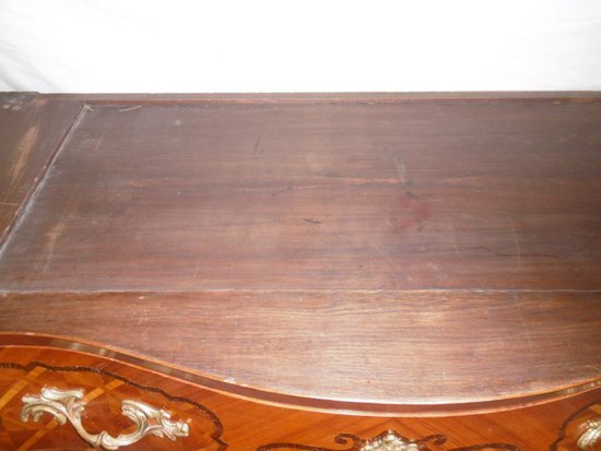 Kommode mit Intarsien 2 Schubladen Stil Louis XV