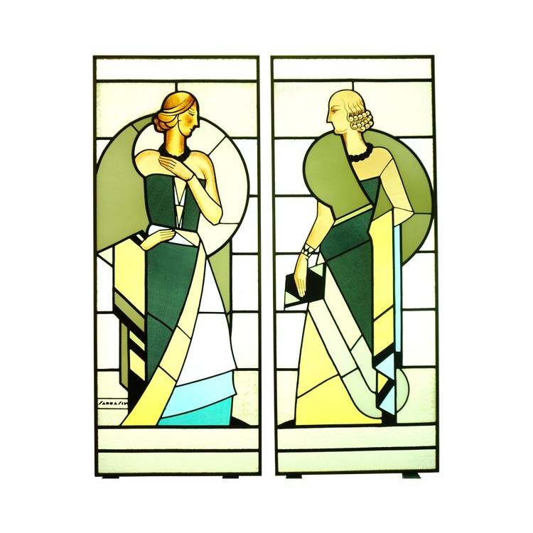 Vitrail - Vitraux aux femmes Art Déco de Sarrasin