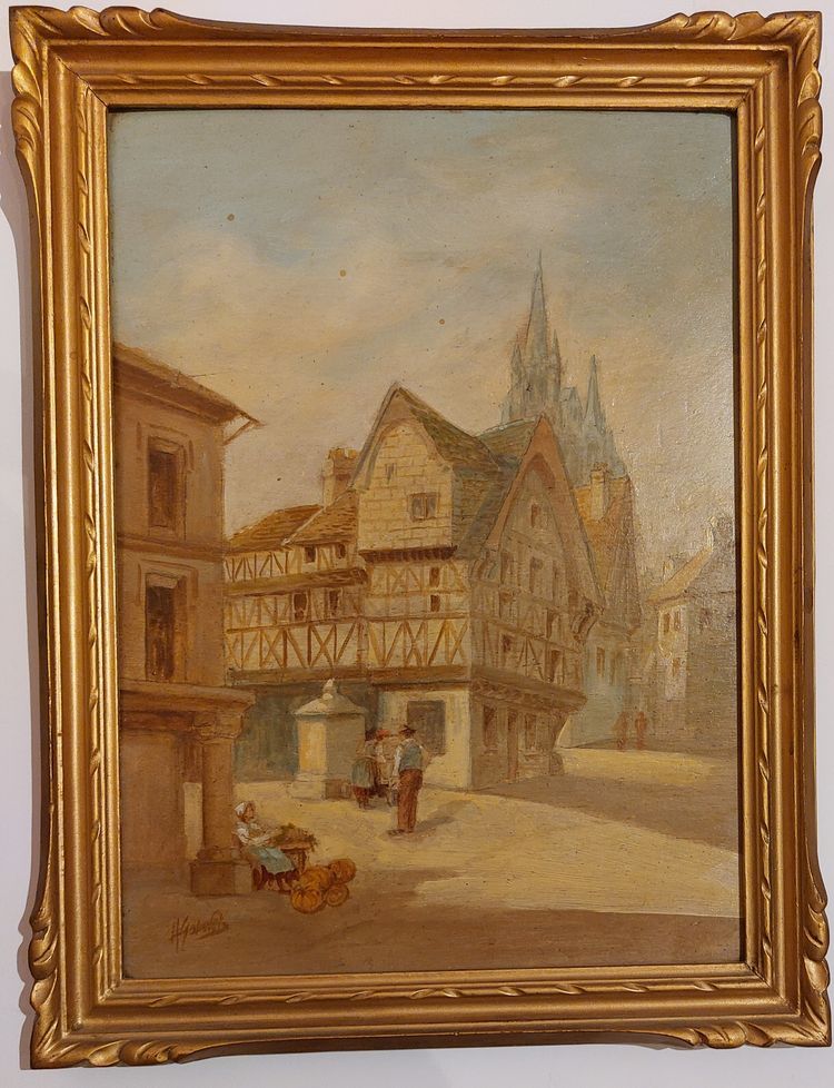 H. GODELET - Paire d'huiles sur panneau - Rouen - XIXéme siècle