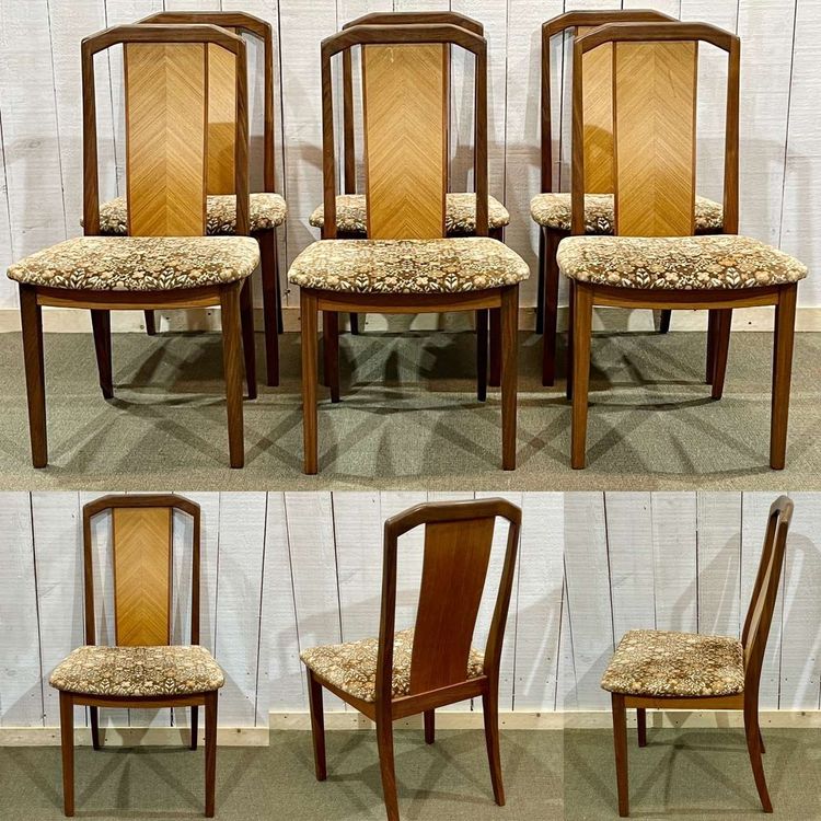 Set of 6 GPlan teak chairs from the 1970s