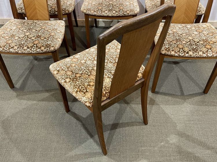 Set of 6 GPlan teak chairs from the 1970s