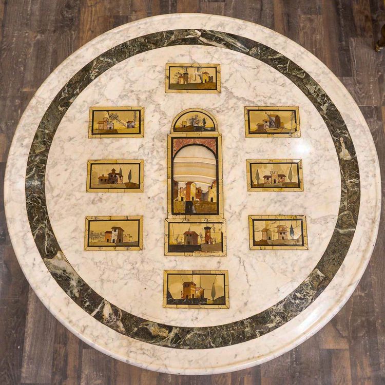 Ein kleiner Sockeltisch mit Intarsien aus Hartgestein und Marmor, Florenz, um 1810