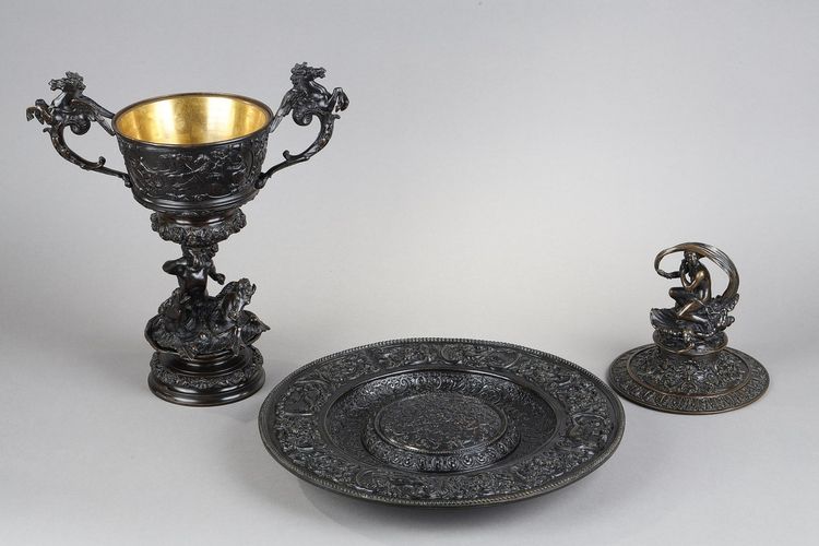 Renaissance bronze bowl Antonio Pandiani Milano