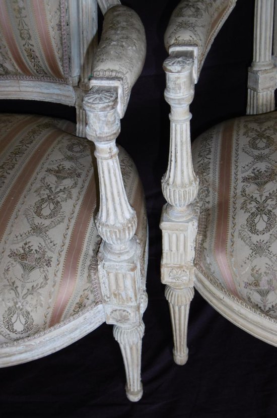 Paar Fauteuils Epoche Louis XVI