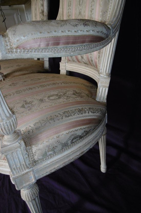 Paar Fauteuils Epoche Louis XVI
