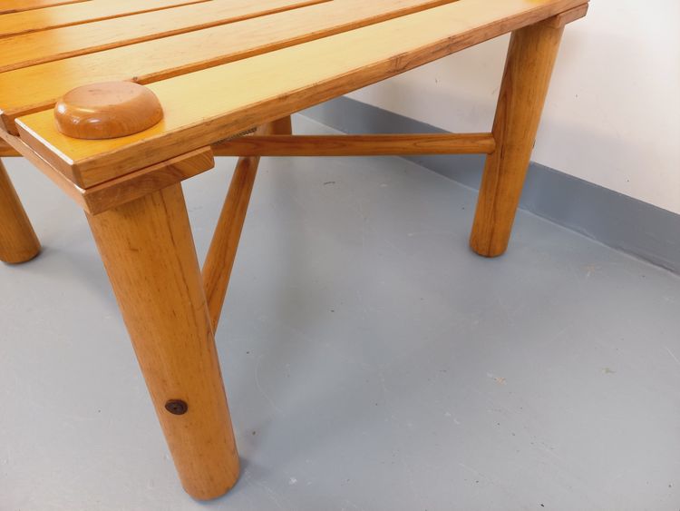 Vintage square coffee table in solid pine from the 70s and 80s