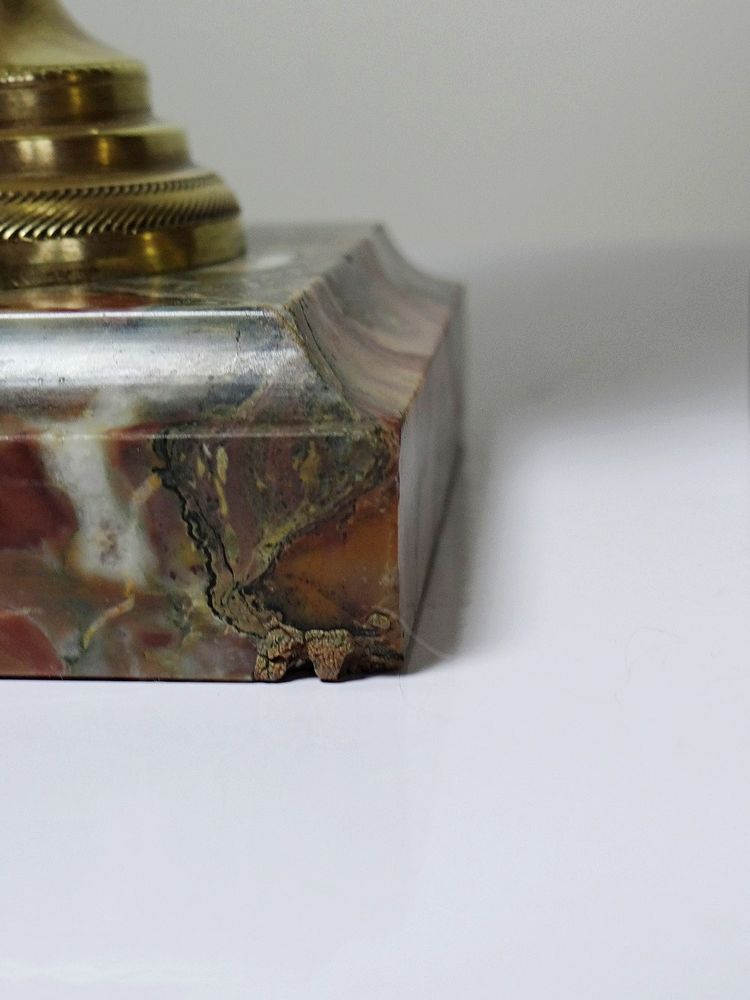 Coppia di cassolette in marmo breccia e bronzo dorato, Napoleone III XIX secolo
