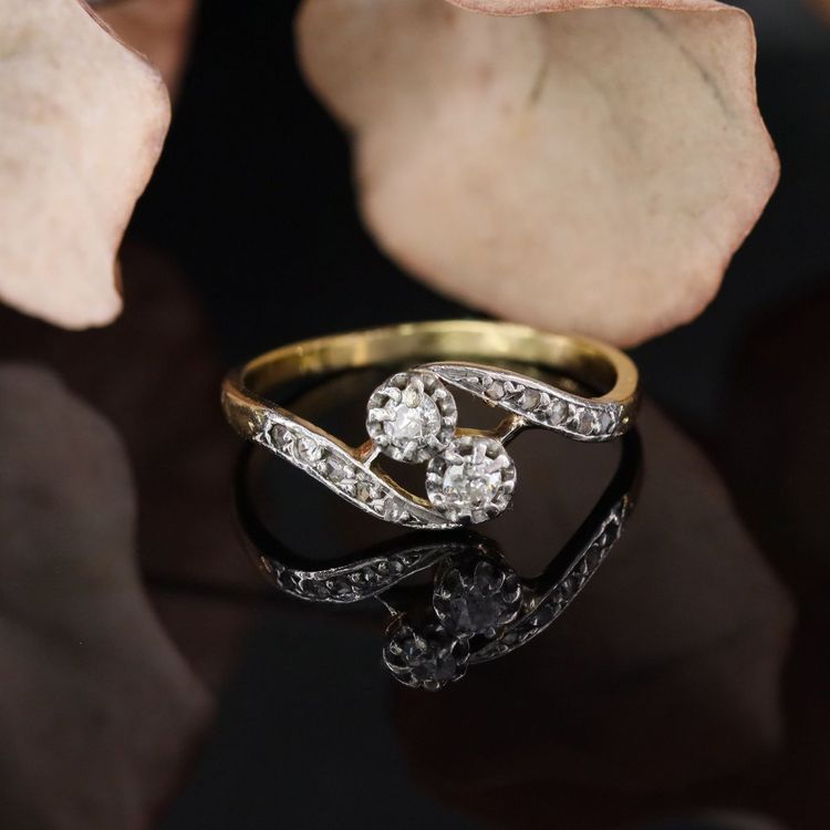 Bague or jaune Toi et Moi diamants