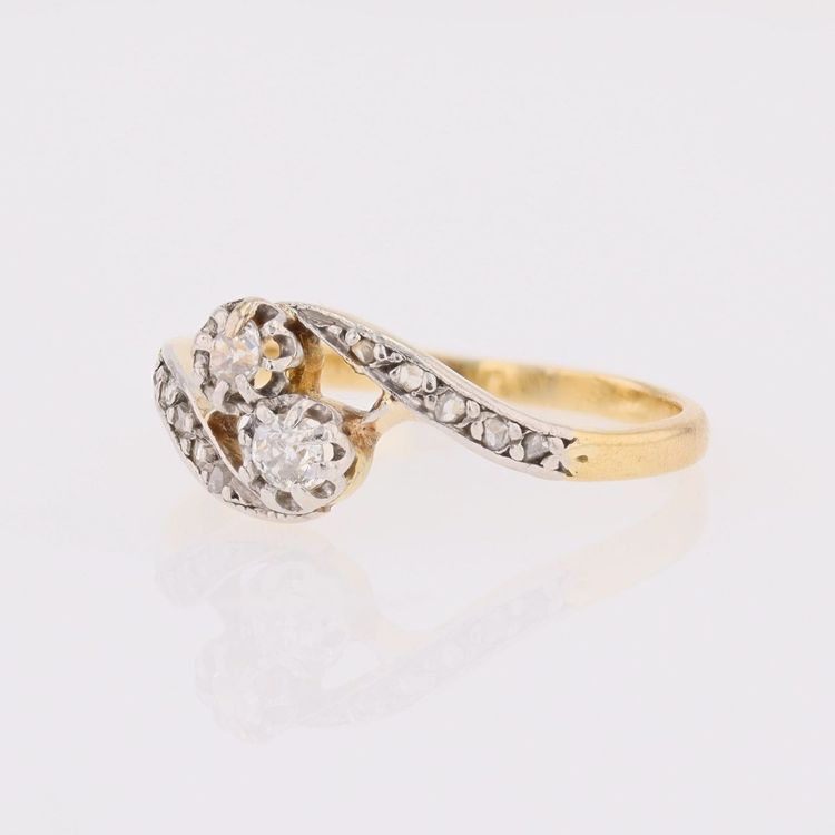 Bague or jaune Toi et Moi diamants