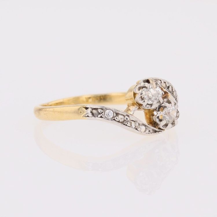 Bague or jaune Toi et Moi diamants