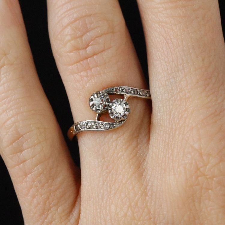 Bague or jaune Toi et Moi diamants