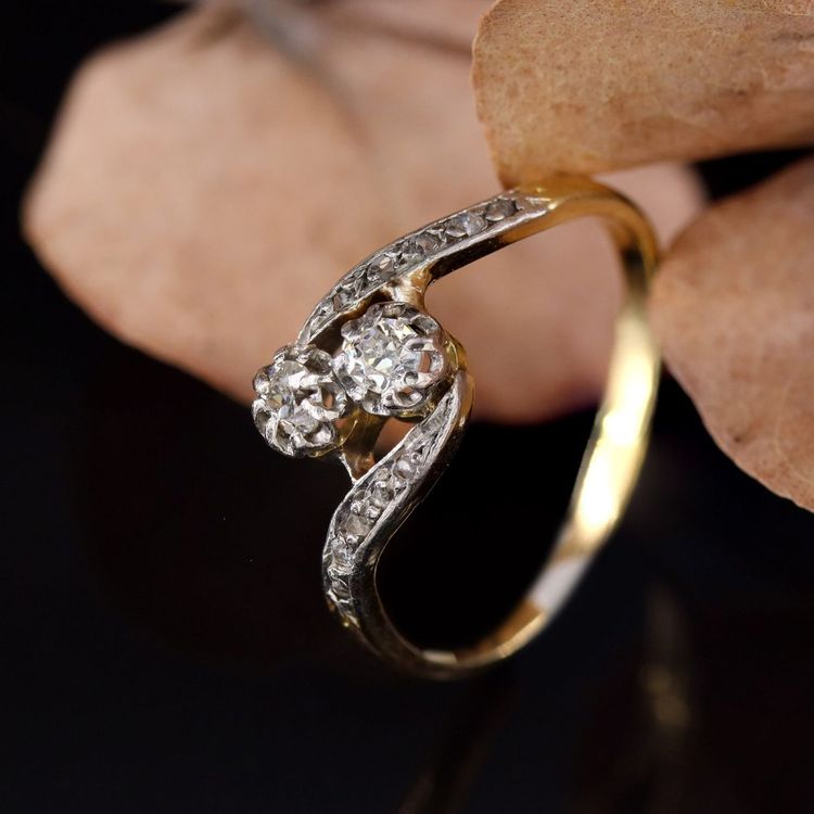 Bague or jaune Toi et Moi diamants