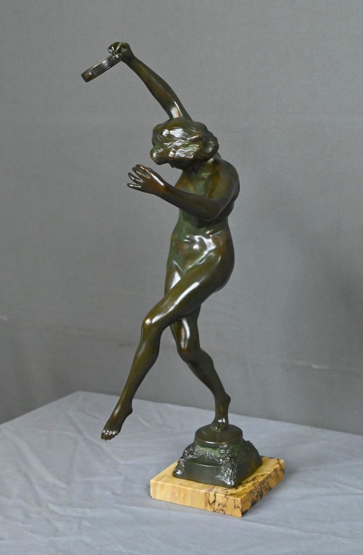 Bronze "The Dancer with the Tambourine" signed C. Binder – Early 20th century