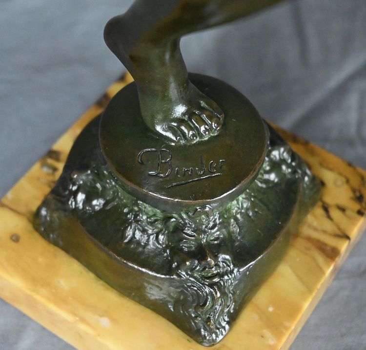 Bronze "The Dancer with the Tambourine" signed C. Binder – Early 20th century