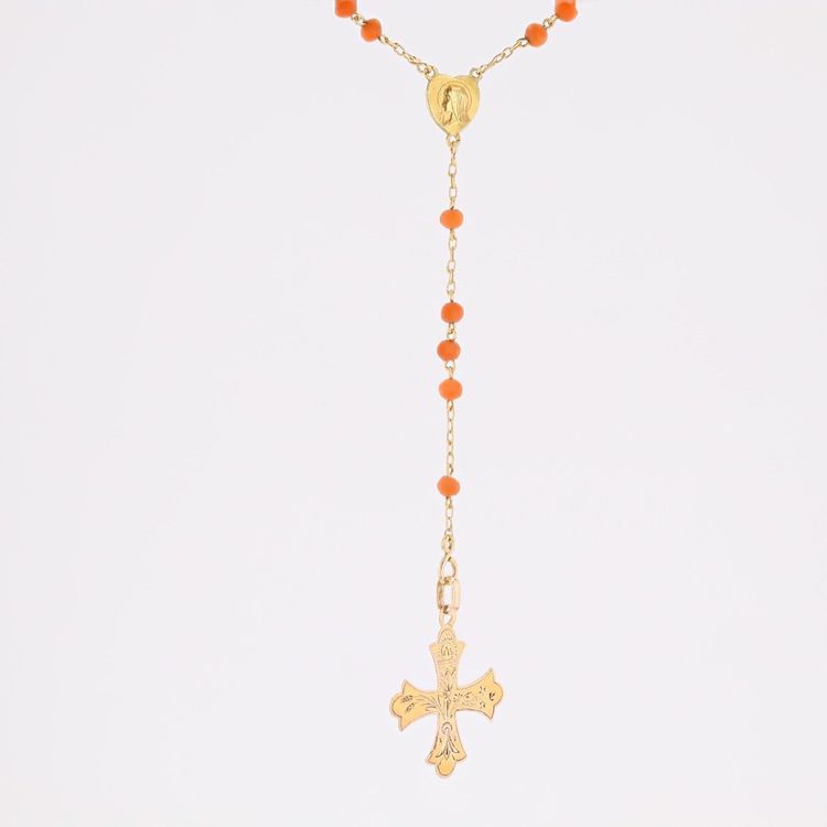 Chapelet or rose et corail