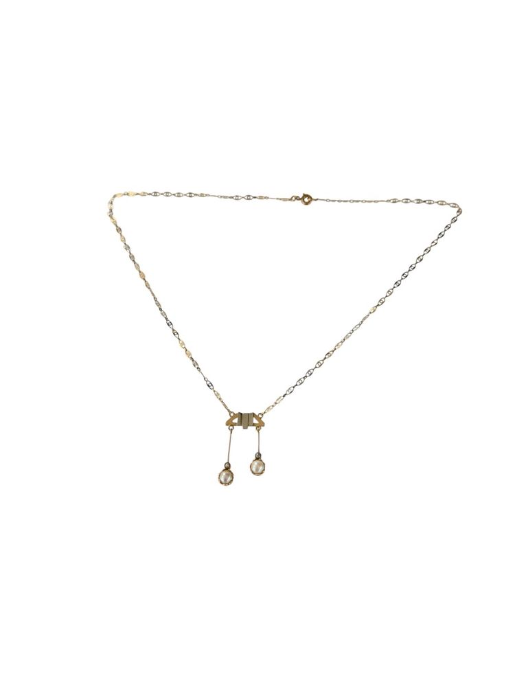 Negligé necklace in two-tone gold with fine pearls