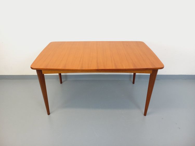 Vintage Scandinavian 50's 60's rectangular teak dining table with extensions
