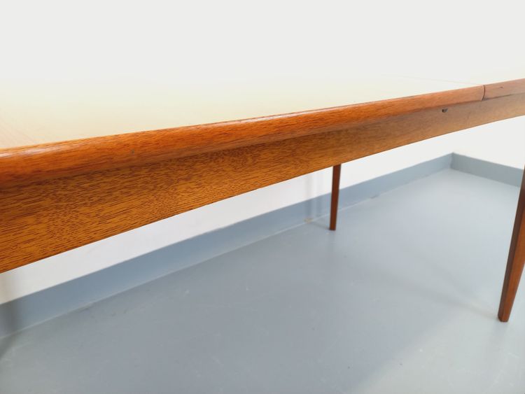 Vintage Scandinavian 50's 60's rectangular teak dining table with extensions