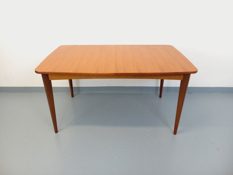 Vintage Scandinavian 50's 60's rectangular teak dining table with extensions