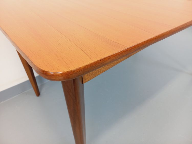 Vintage Scandinavian 50's 60's rectangular teak dining table with extensions