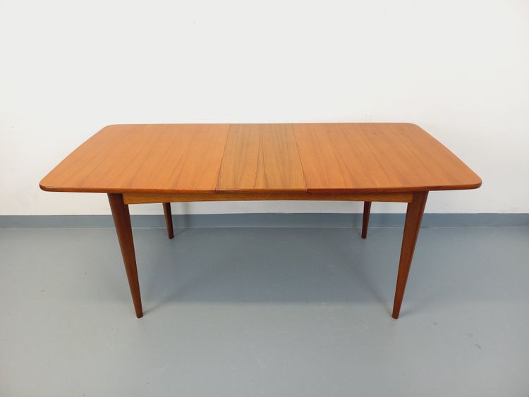 Vintage Scandinavian 50's 60's rectangular teak dining table with extensions