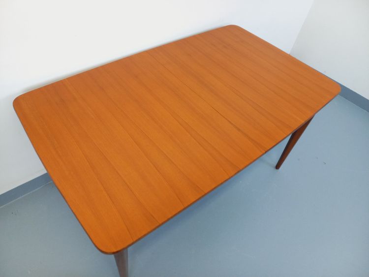 Vintage Scandinavian 50's 60's rectangular teak dining table with extensions