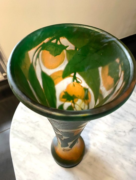 Daum Art Nouveau vase with khakis