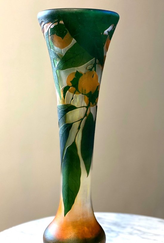 Daum Art Nouveau vase with khakis