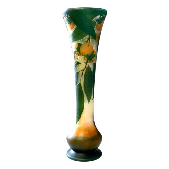 Daum Art Nouveau vase with khakis