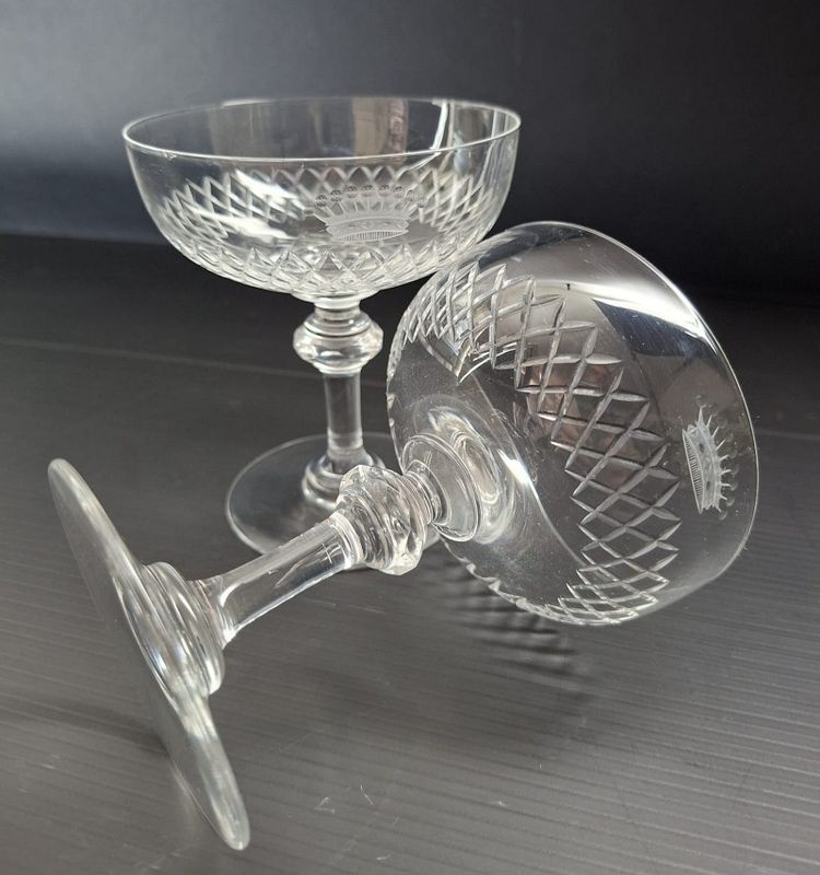 Set of eleven crystal goblets _ Count's Crown _ 19th century