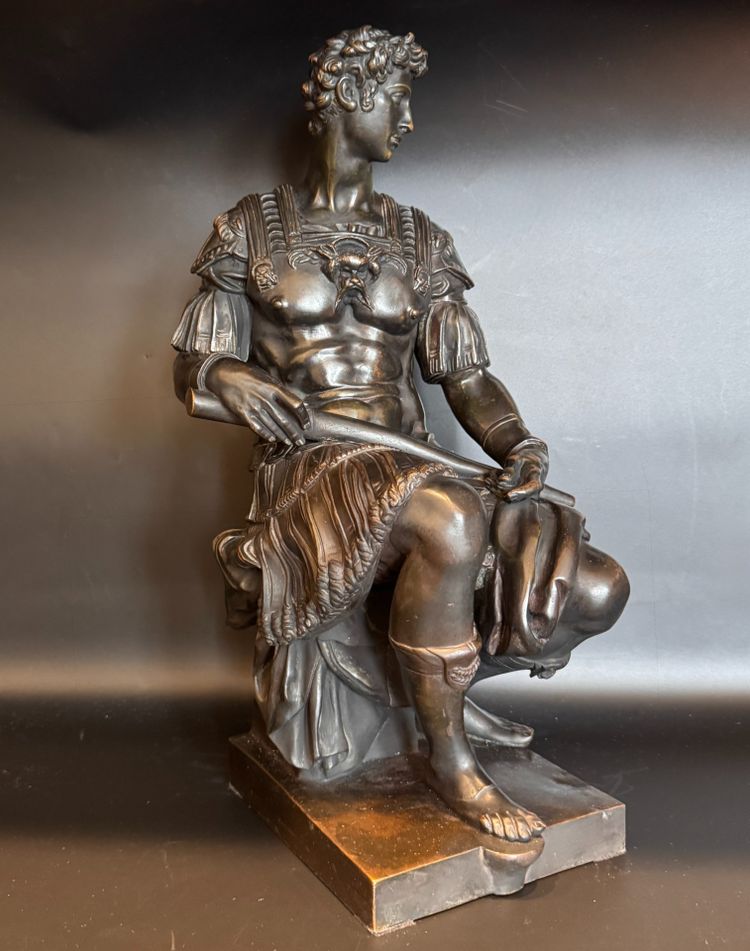 Large bronze sculpture, Julien de Medici 19th century (Michelangelo) 51 cm.