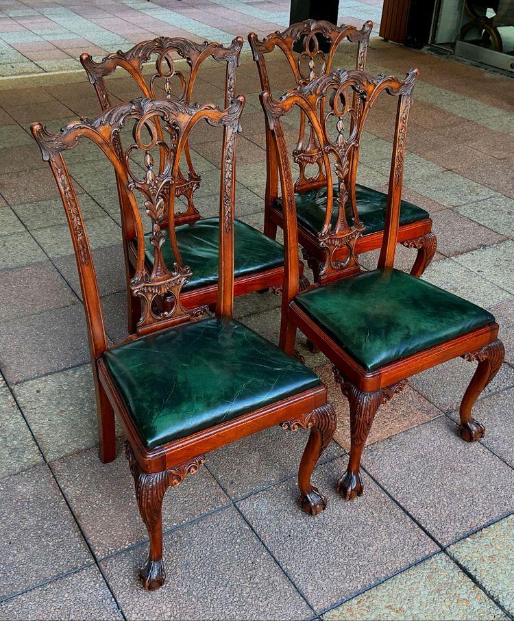 Four mahogany Chippendale style.