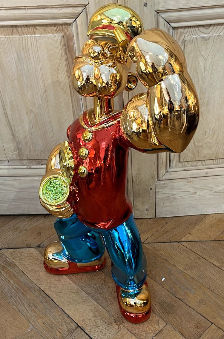 Jeff Koons (inspiré de) Importante sculpture de Popeye