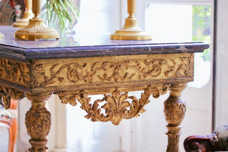 Console en bois doré Louis XIV