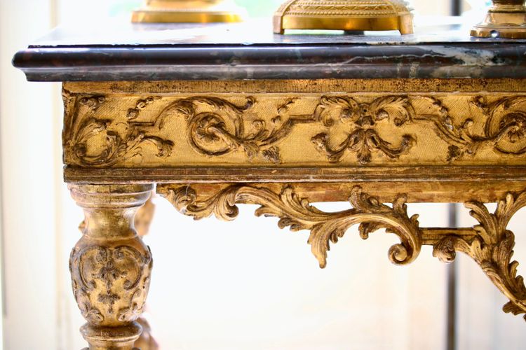 Console en bois doré Louis XIV