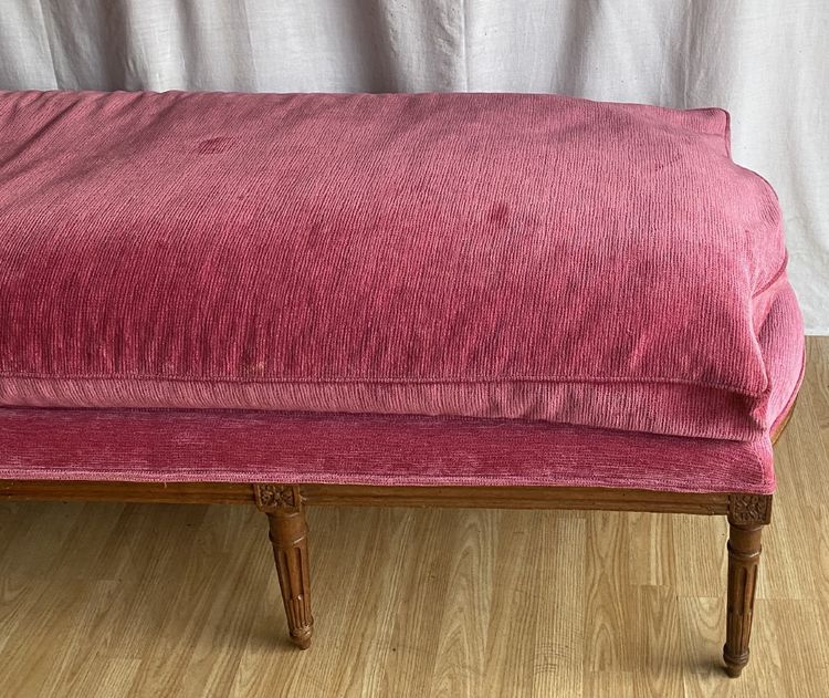 Chaise longue o chaise longue Luigi XVI in faggio XVIII