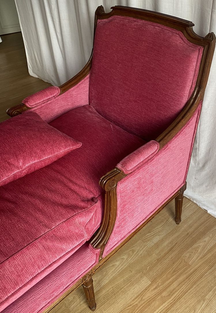 Chaise longue o chaise longue Luigi XVI in faggio XVIII