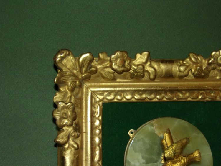  Colombe, Bronze Dans  Cadre époque 17ème, Louis XIV.