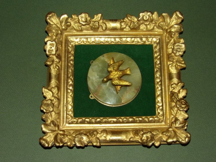  Colombe, Bronze Dans  Cadre époque 17ème, Louis XIV.