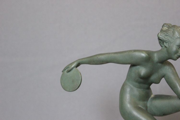 Danseuse Art Déco en Fonte d'Art par Derenne vers 1930