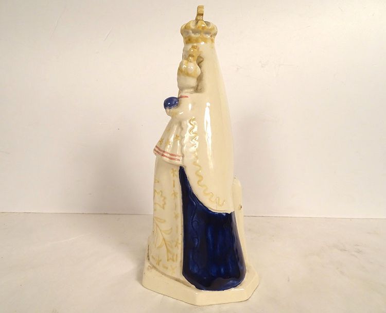 Earthenware statuette HB Quimper Jeanne Levêque ND Délivrance Basilique Quintin