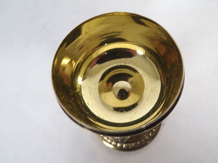 Sick travel ciborium silver vermeil Minerve stones Rhine cross 19th century
