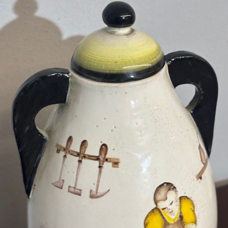 Céramique ancienne Mouvement futuriste avec "céramiste" Albissola artiste Ivos Pacetti 1930 circa.