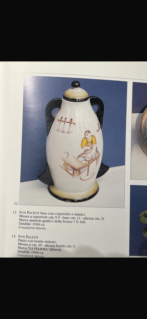 Céramique ancienne Mouvement futuriste avec "céramiste" Albissola artiste Ivos Pacetti 1930 circa.